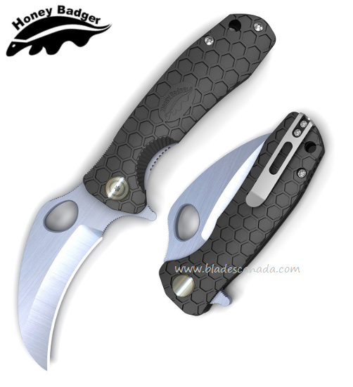 Honey Badger Mini Claw Flipper Folding Knife, FRN Black, HB1141